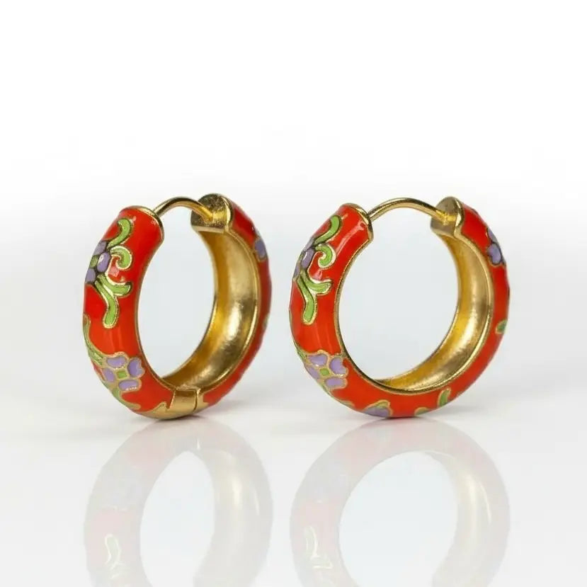 Enamel Hoop Earrings – Assorted Mix