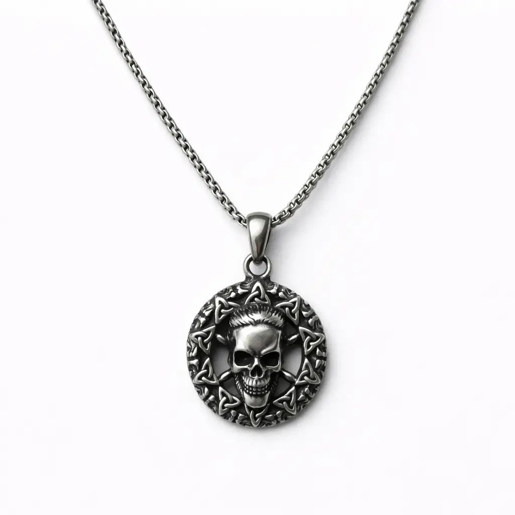Men’s Stainless Steel Skull & Symbol Necklaces – 5 Bold Designs