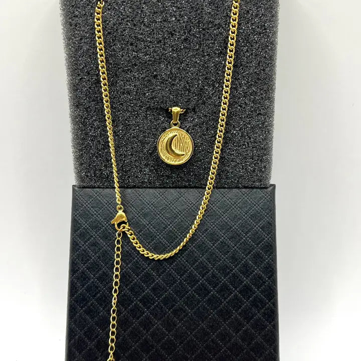 Celestial Moon Necklace | Stainless Steel | Minimalist Chic