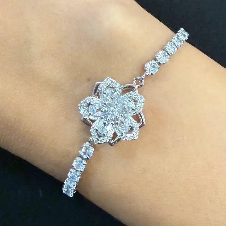 Fidget Spinner Bracelet – Rhinestone Rotating Anxiety Relief