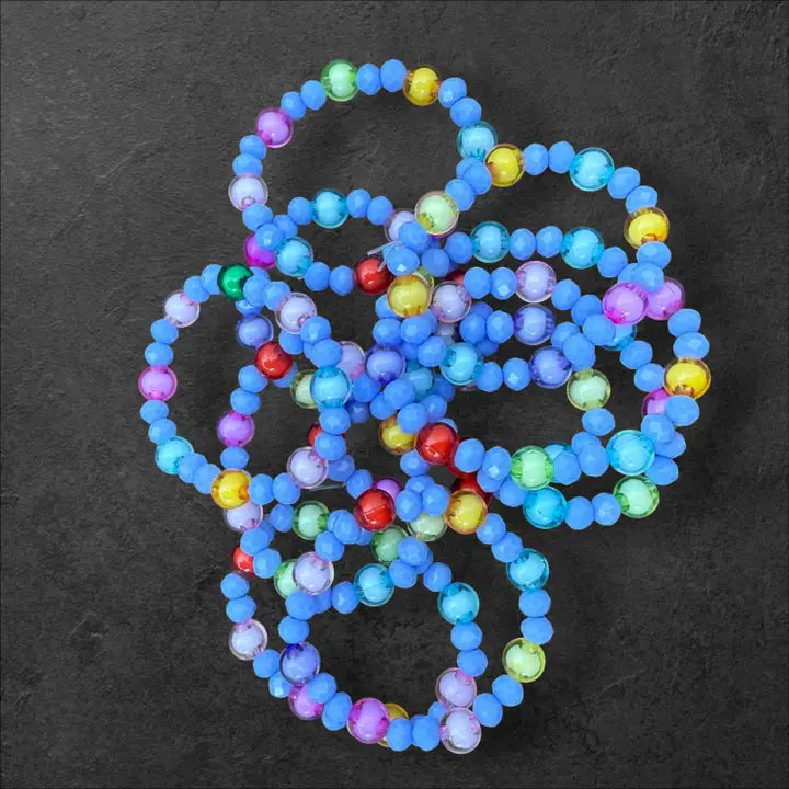 Kids Beaded  Charm Bracelet – Assorted Colors 