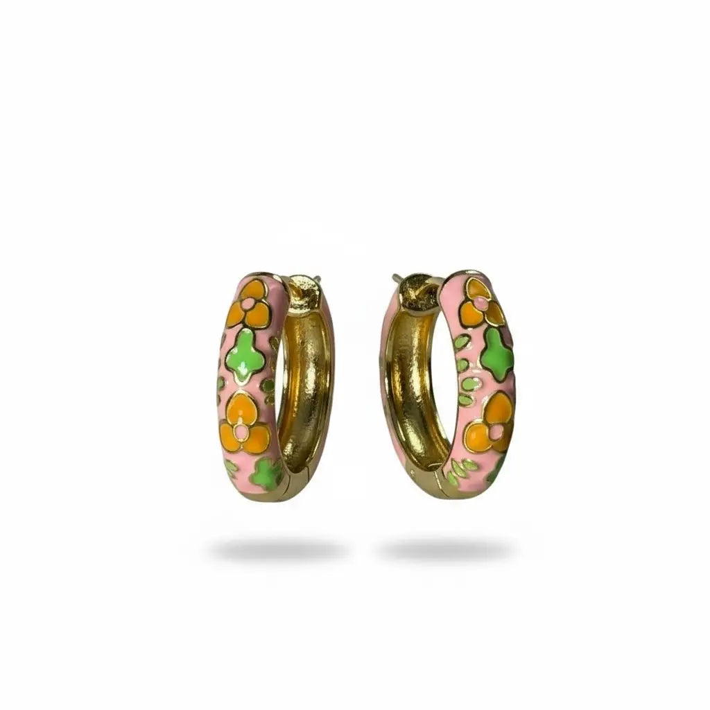 Enamel Hoop Earrings – Assorted Mix