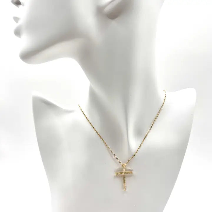 Cross Necklace with Sparkling Zirconia | Elegant & Timeless