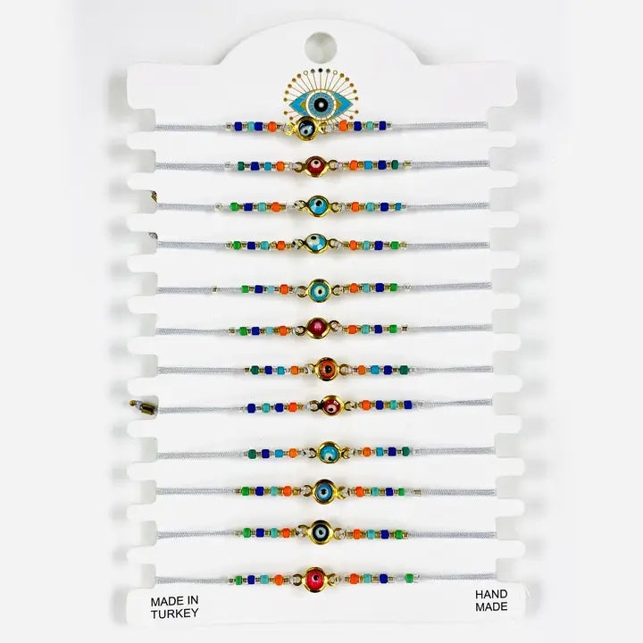 Mixed Color Golden Plated Evileye Bracelet Set