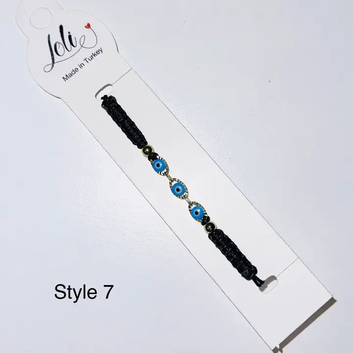 3 Evil Eye 1 Bead Thick Macrame Bracelet - Premium Handmade