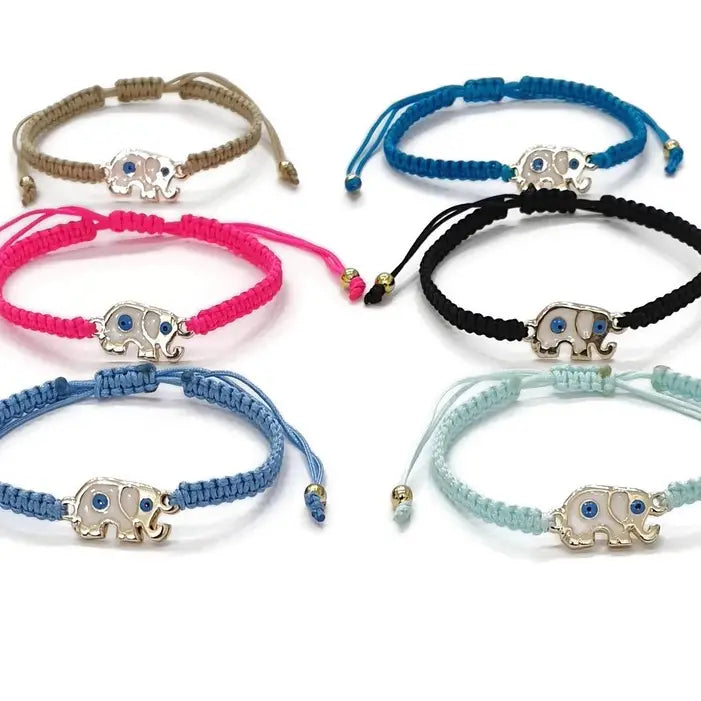 Bracelet Macrome Evileye Elephant Evil Eye Enamel