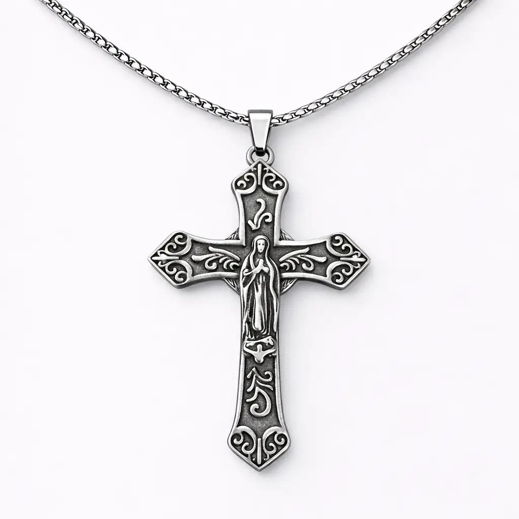 Men’s Stainless Steel Cross Necklace – Minimal & Timeless Design
