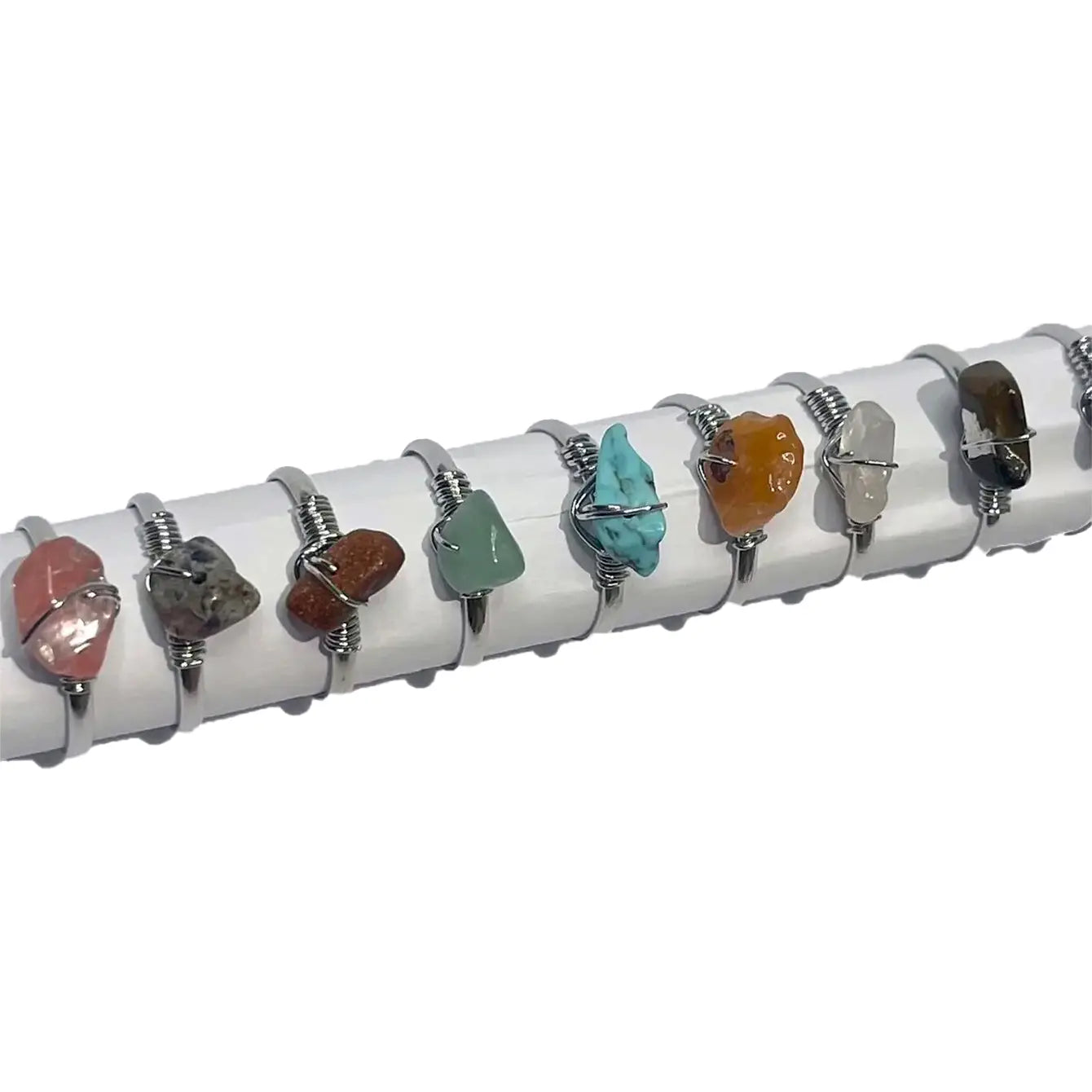 Adjustable Natural Stone Rings: Handcrafted Elegance