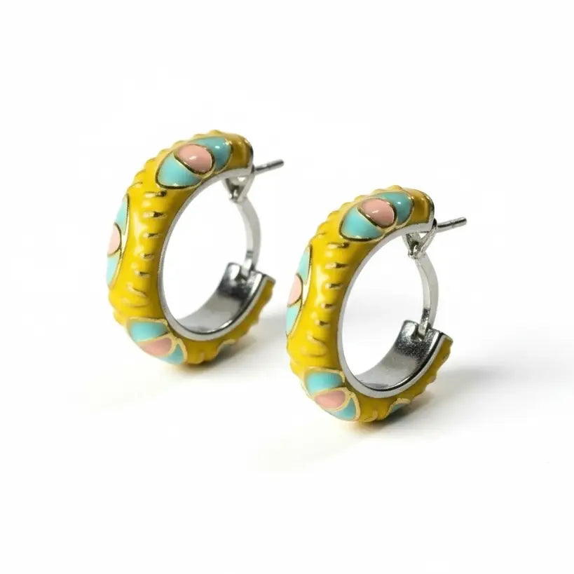Enamel Hoop Earrings – Assorted Mix