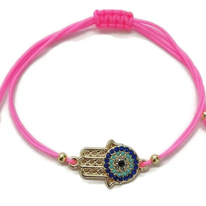 Bracelet Hand Hamsa L Evileye Evil eye  Jz Stone String