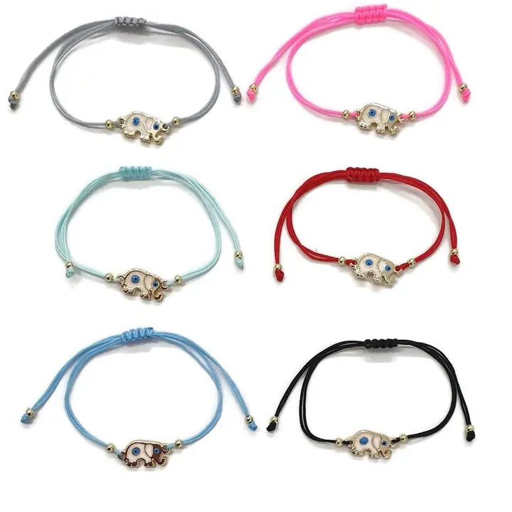 Bracelet Elephant Evileye Enamel String Bracelet