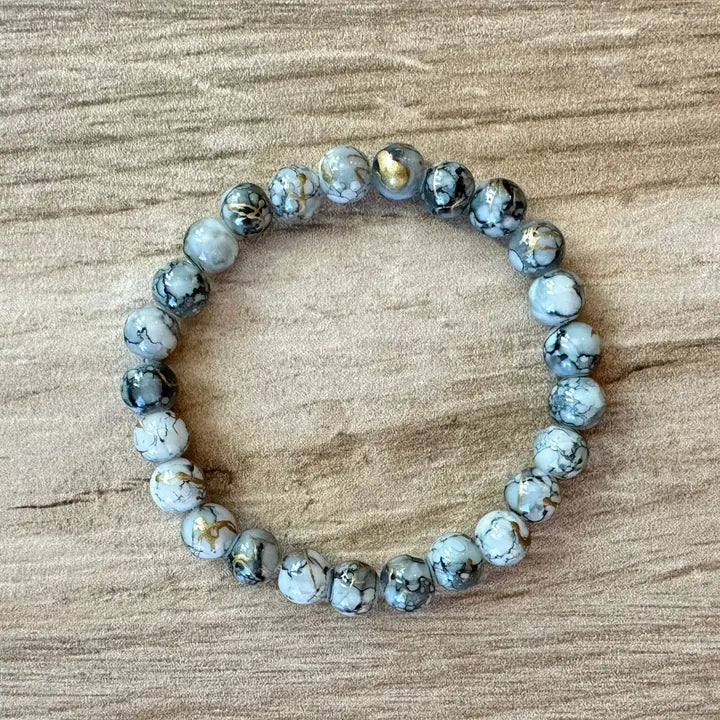 Stretchy Bracelet | Beaded Marble Design Bracelets 