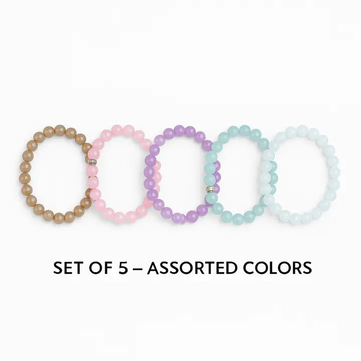 Stretch Bracelet – Set of 5 - Crystal Glow Pastel 