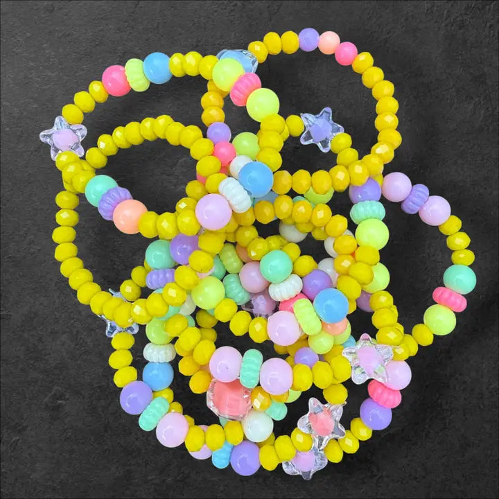 Kids Beaded  Charm Bracelet – Assorted Colors 