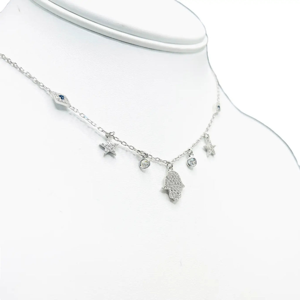 925 Sterling Silver Hamsa Necklace