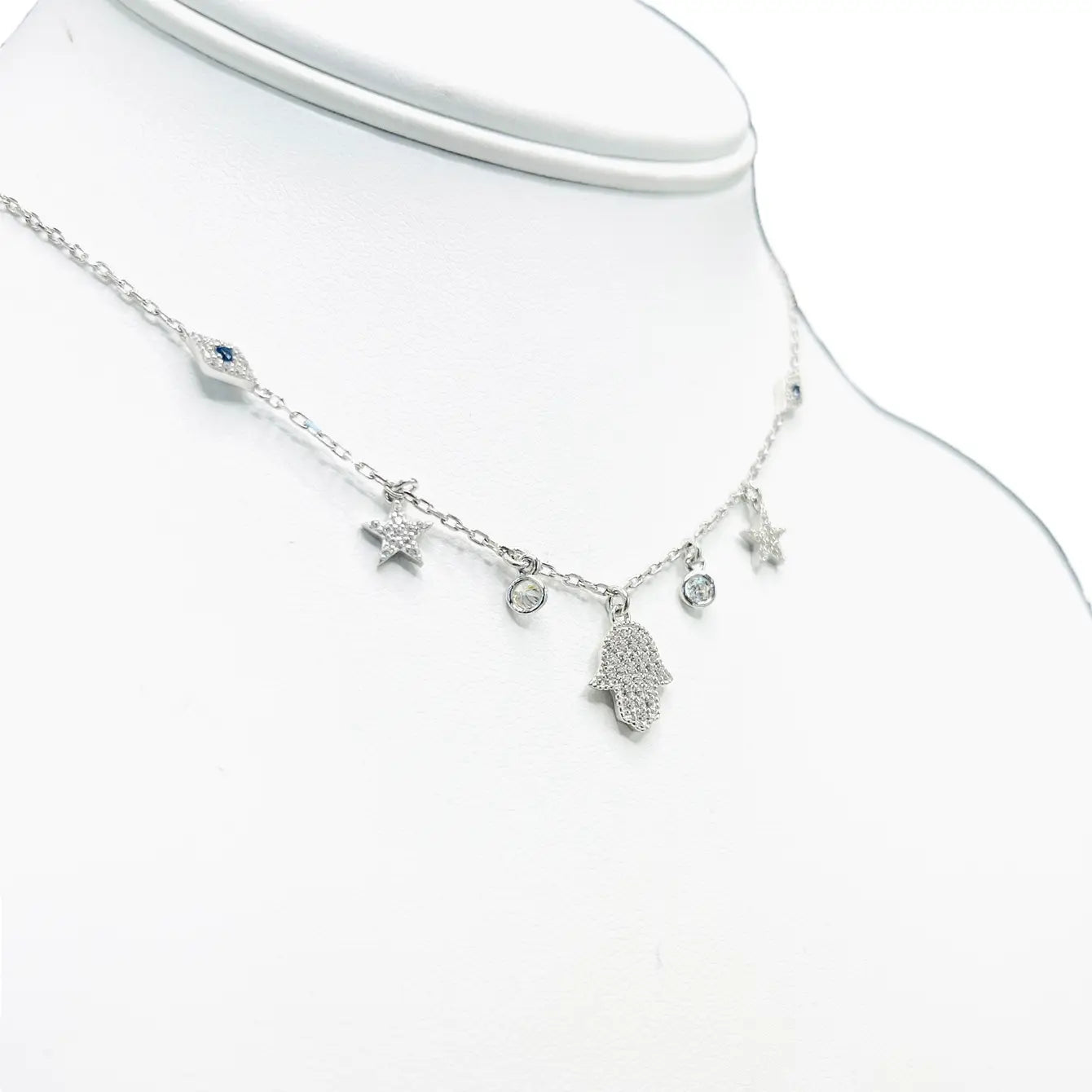 925 Sterling Silver Hamsa Necklace