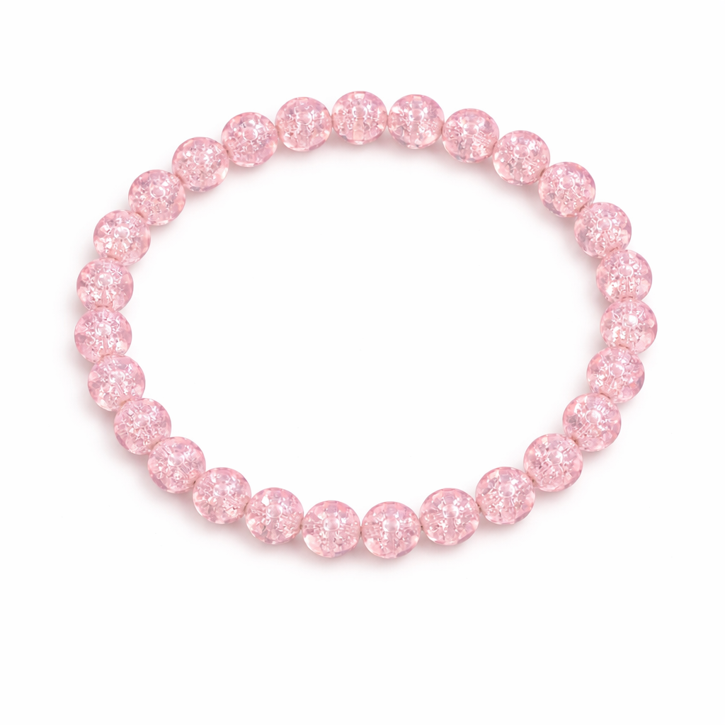 Handmade Stretch Beaded Bracelets – Pink & Marble Stone Assorted Colors