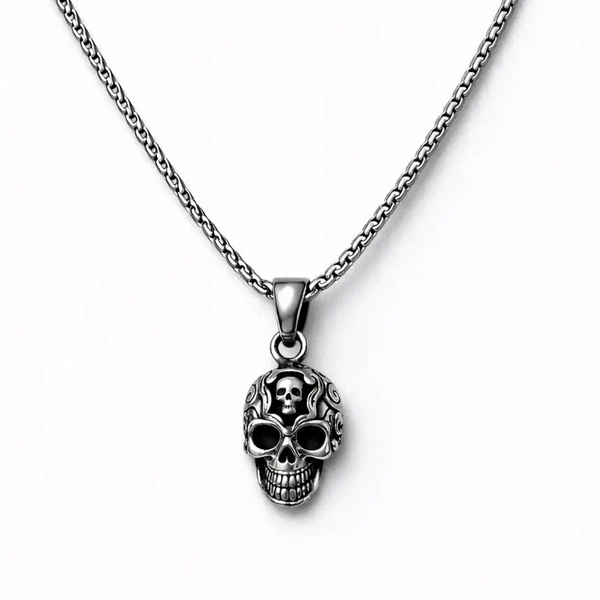Men’s Stainless Steel Skull & Symbol Necklaces – 5 Bold Designs