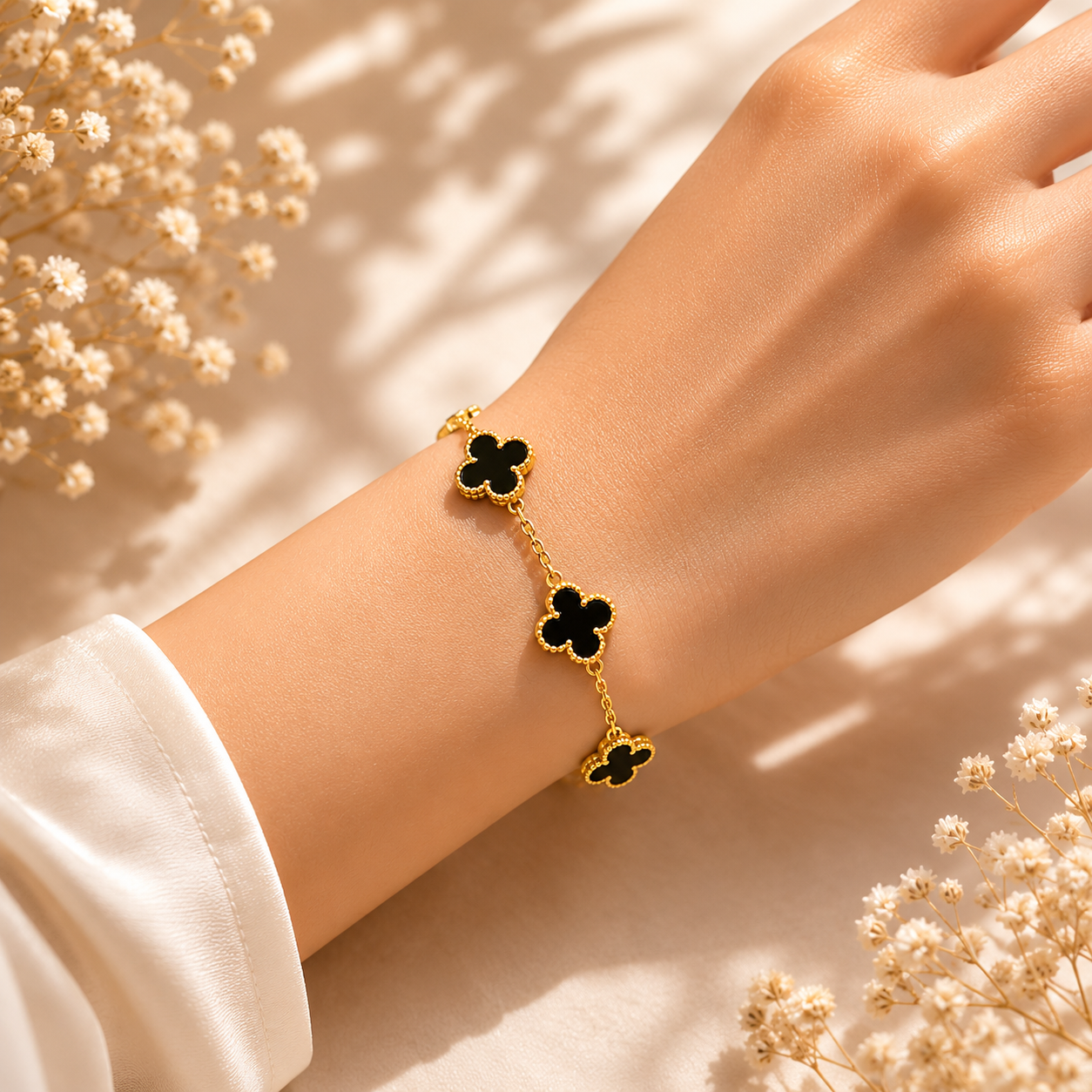 Clover Station Bracelet-Gold Plated