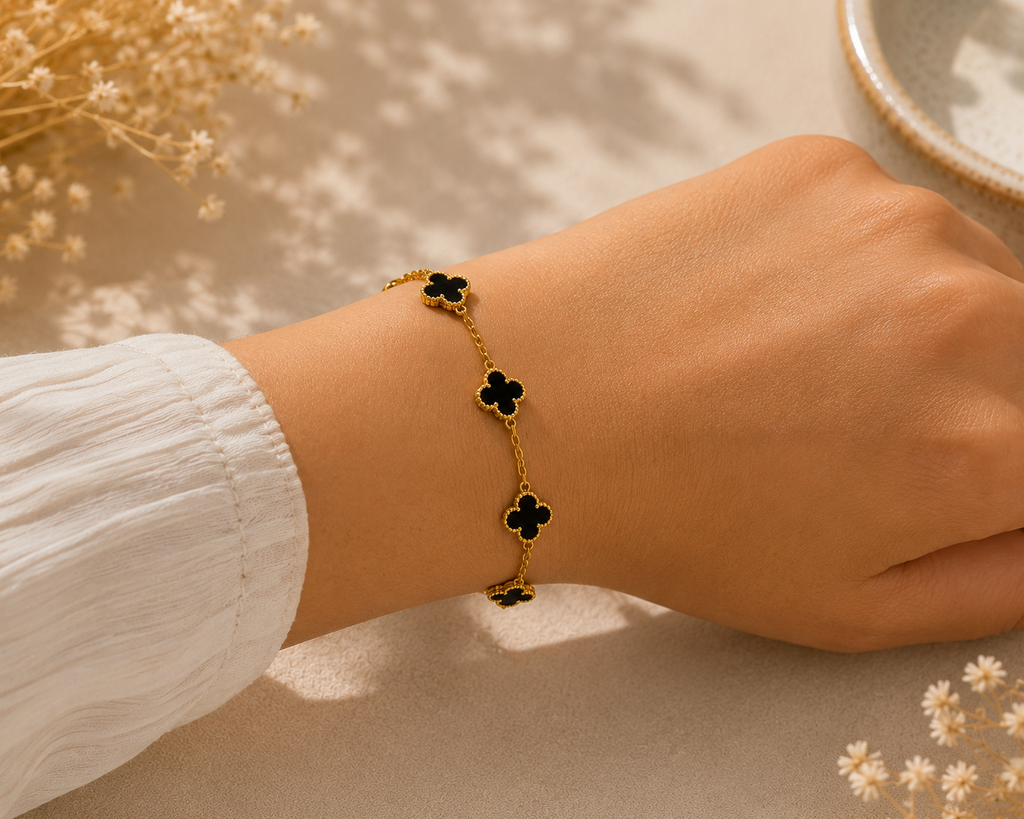 Clover Multi Station Bracelet - Gold Plated