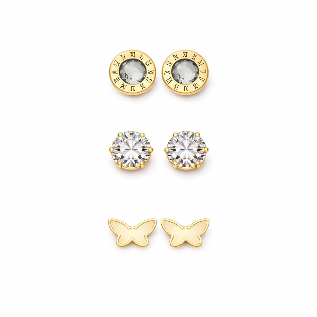 CZ Stud Earring Set