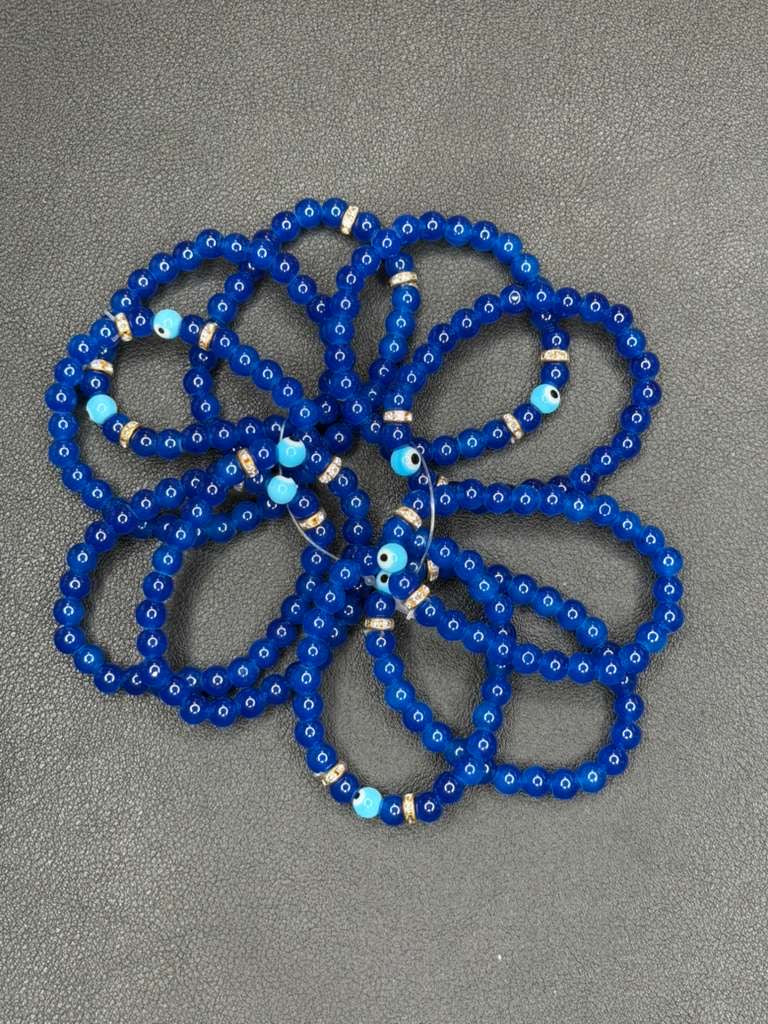 Navy Beaded Evil Eye Kids Bracelet – Protective & Stylish