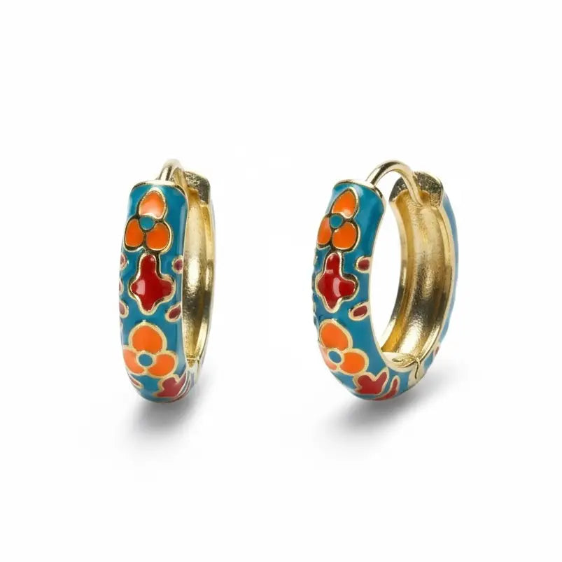 Enamel Hoop Earrings – Assorted Mix