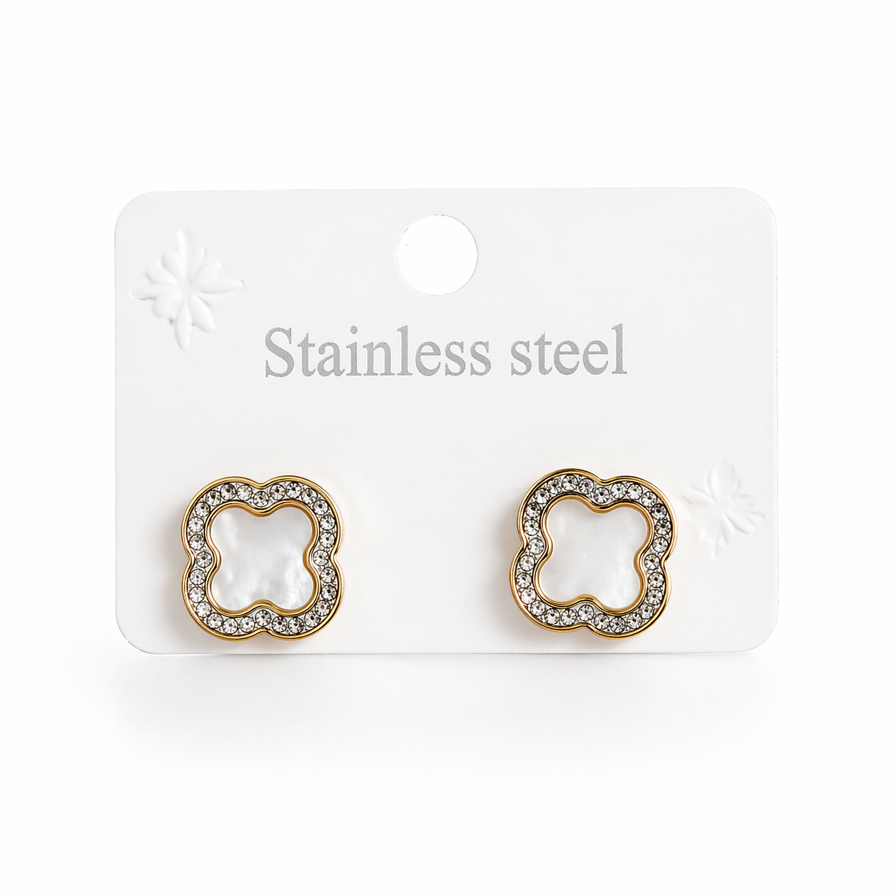 Clover Stud Earrings Stainless Steel Minimal Gold Plated (Copy)