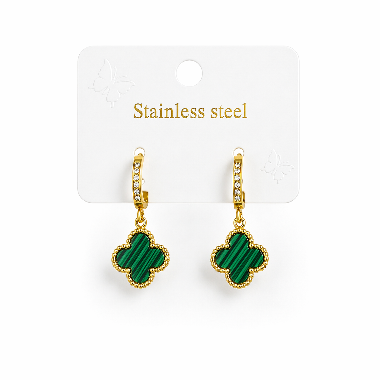Clover Drop Earrings-Gold Stainless Steel | Best Selling Colors