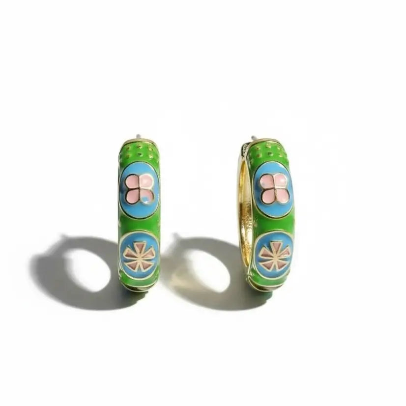 Enamel Hoop Earrings – Assorted Mix