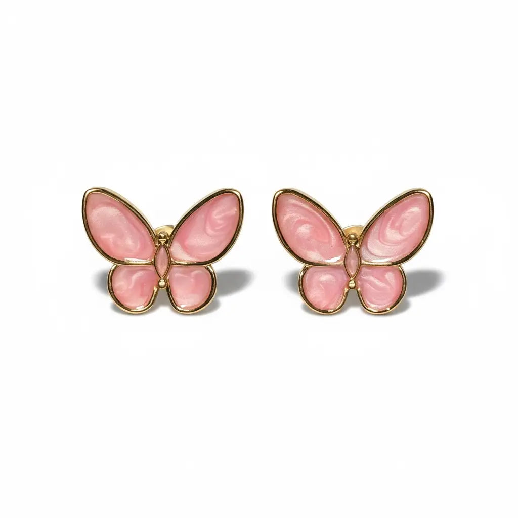 Enamel Butterfly Stud Earrings – 5 Color 
