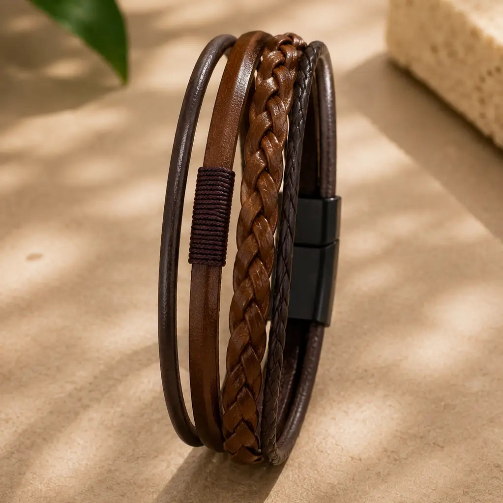 Elegant Leather Wristbands: Unique Style for Men, for Him