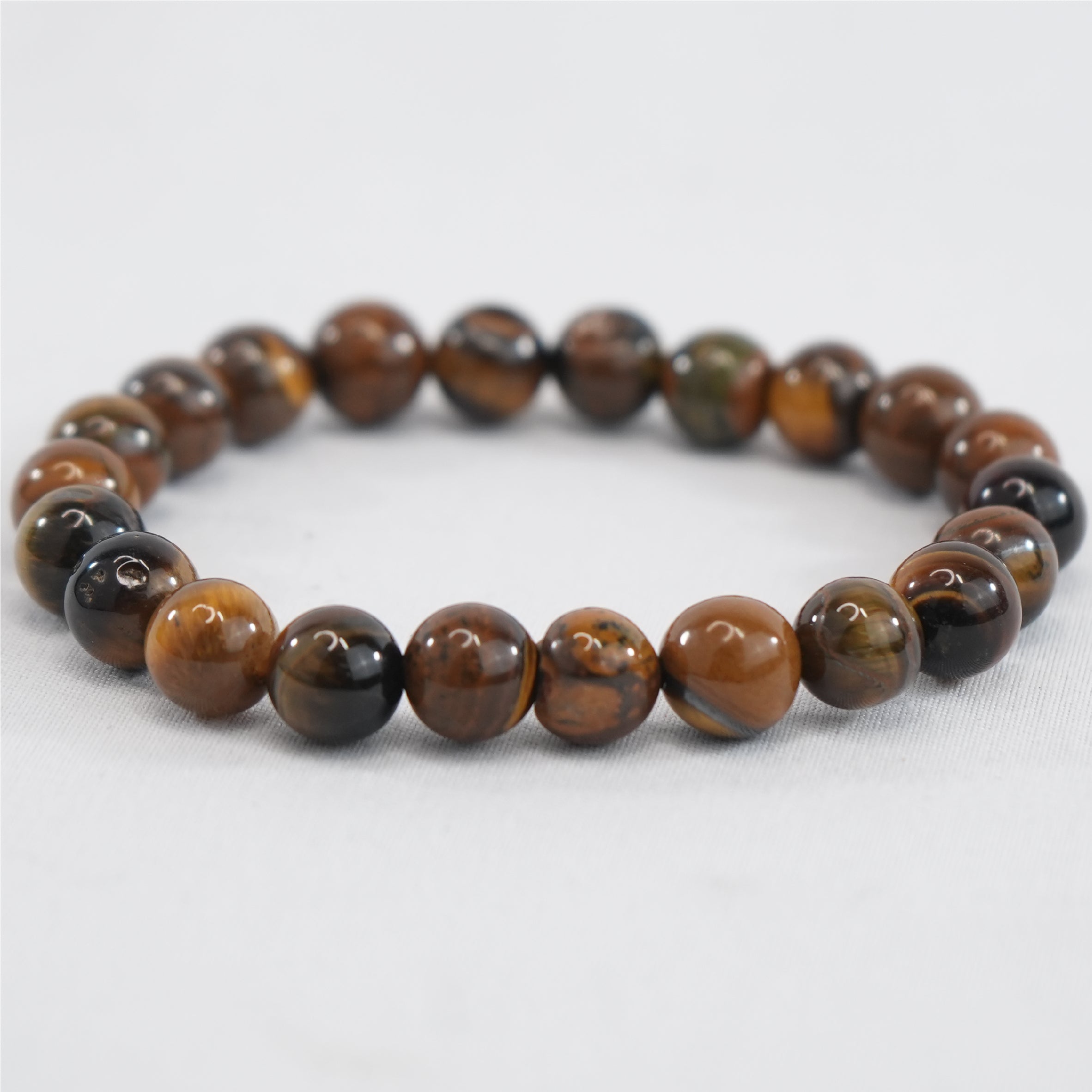 Tiger Eye Natural Stone Stretchy Men’s Bracelet: Elegance