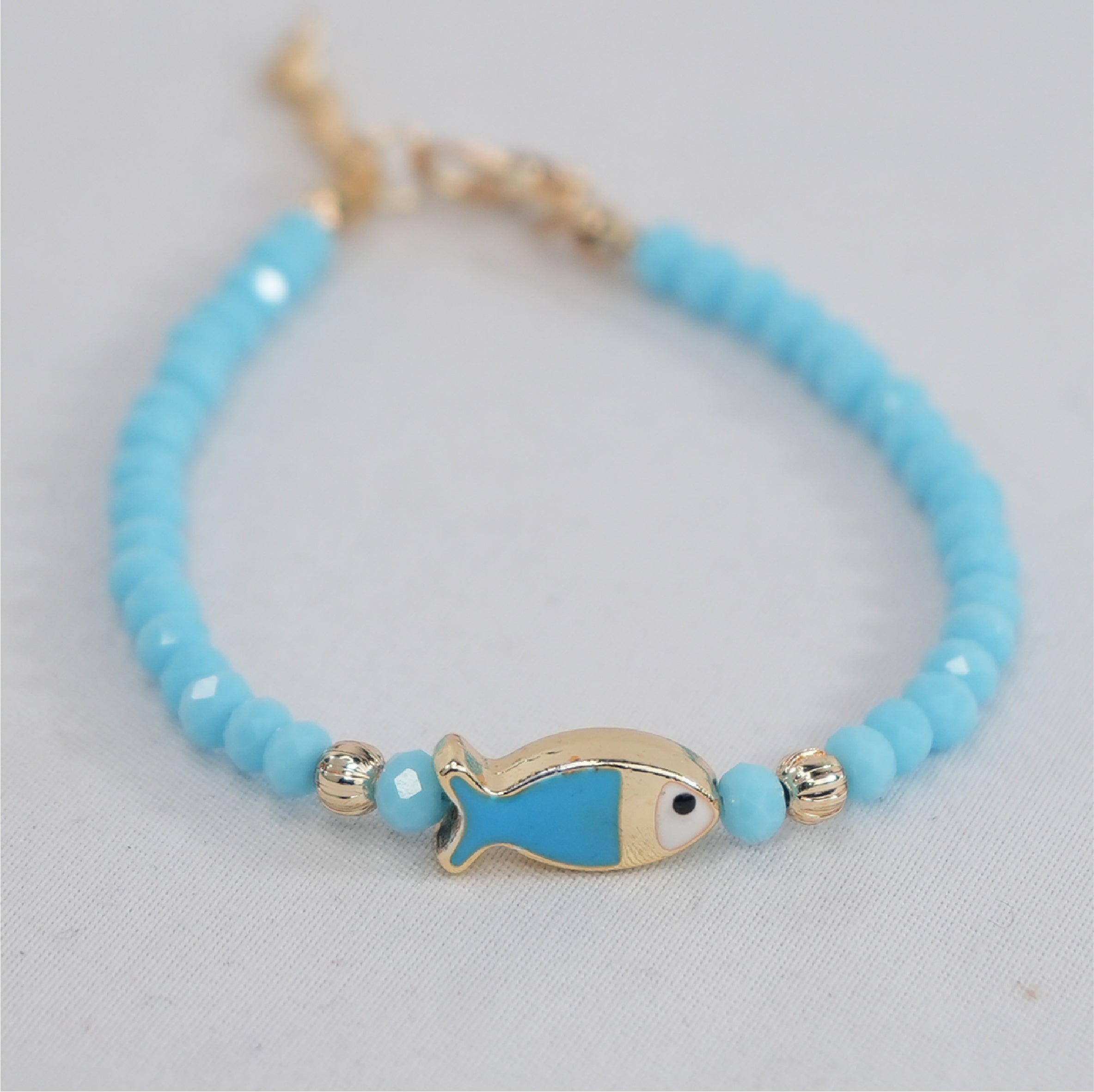 Crystal Beaded Fish with Adjustable Chain- 11 Color Options 