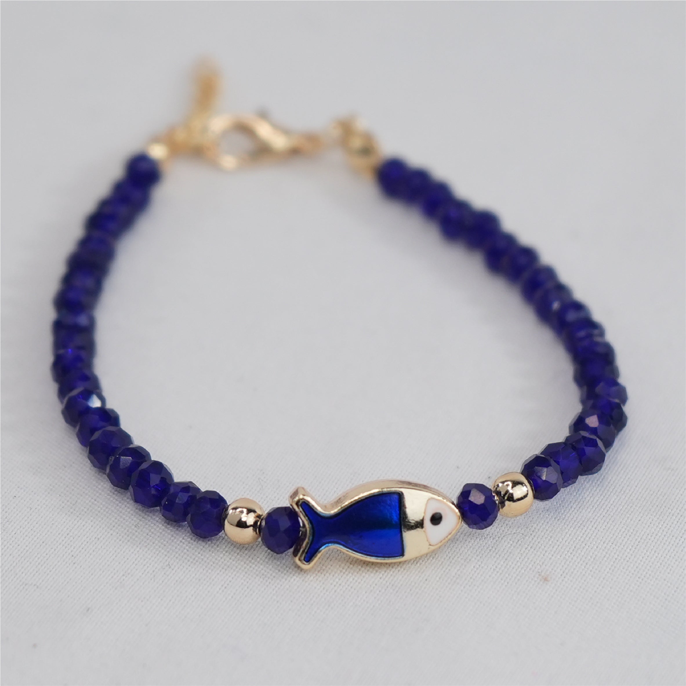 Crystal Beaded Fish with Adjustable Chain- 11 Color Options 