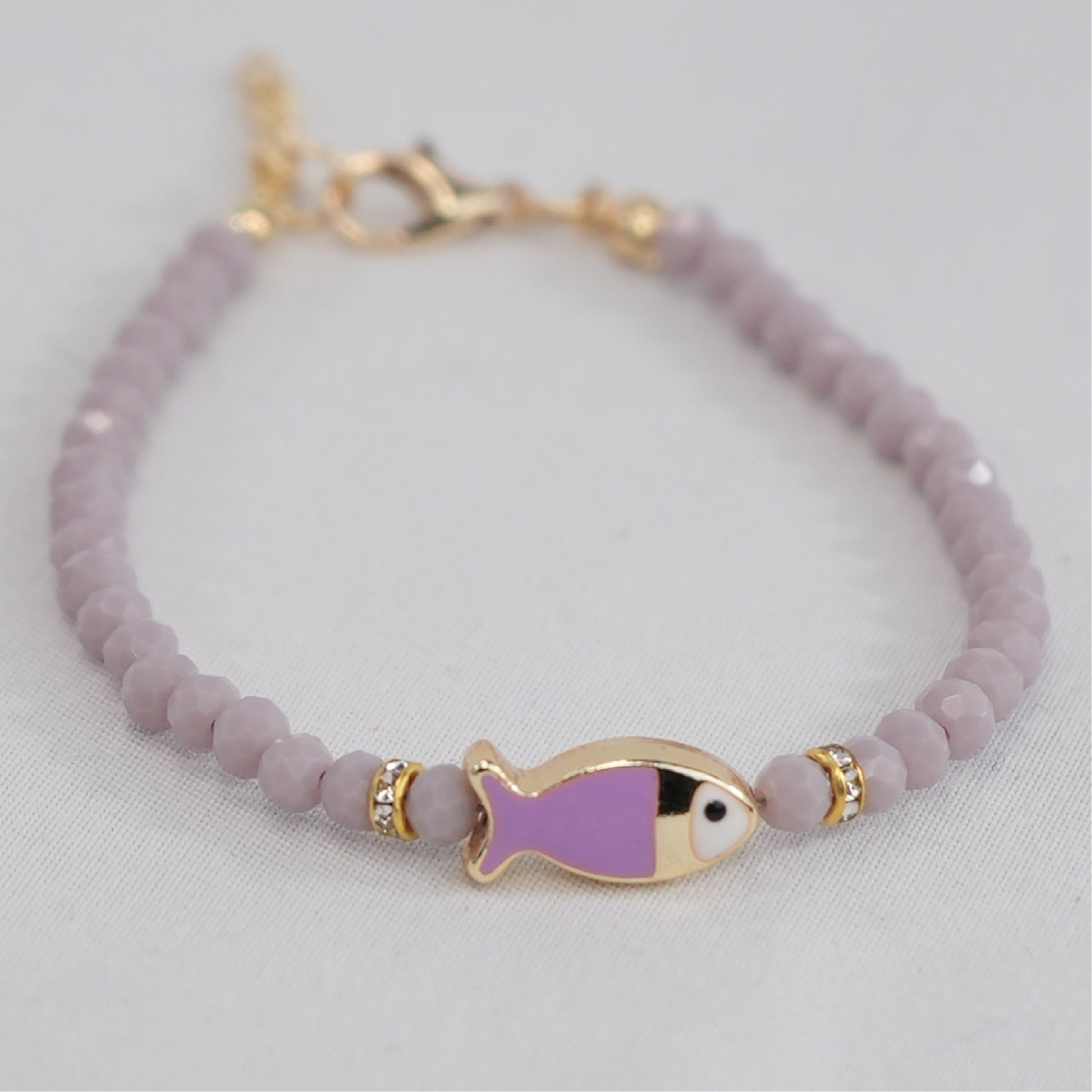 Crystal Beaded Fish with Adjustable Chain- 11 Color Options 