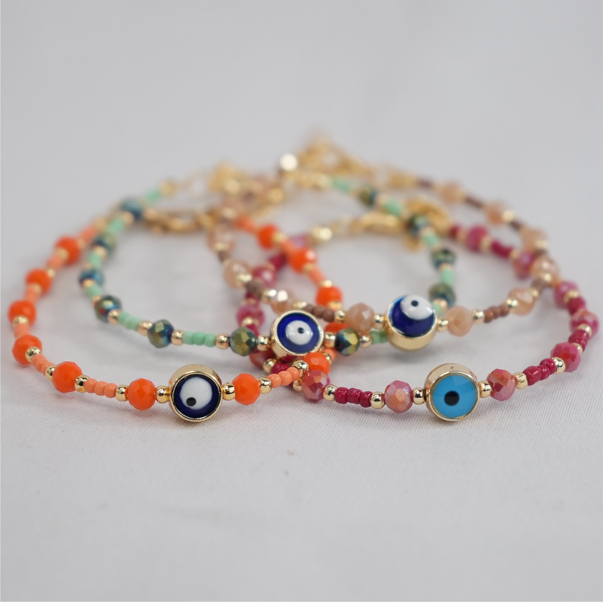 Lux Crystal Evil Eye Bracelet: Four Elegant Colors