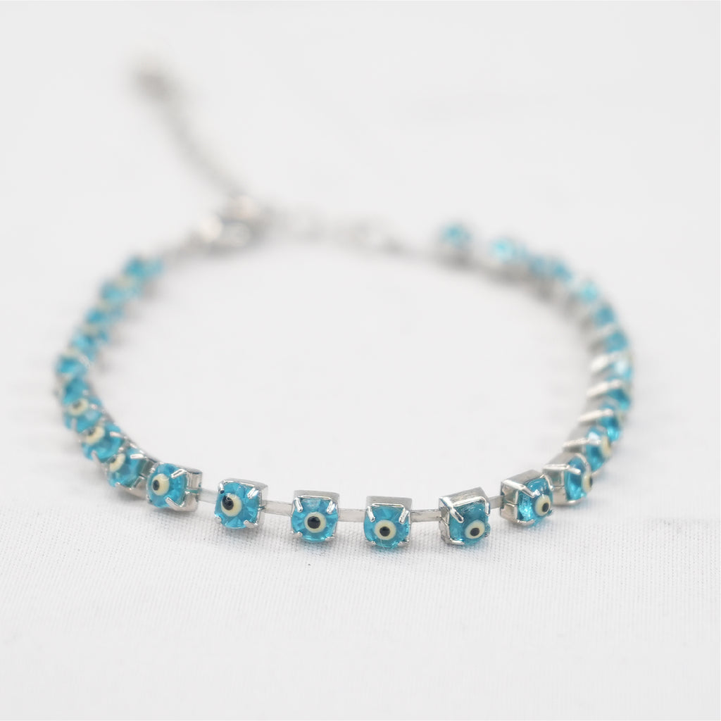 Clear Blue Evil Eye Beaded Summer Anklets - Stylish Protection
