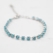 Load image into Gallery viewer, Clear Blue Evil Eye Beaded Summer Anklets - Stylish Protection
