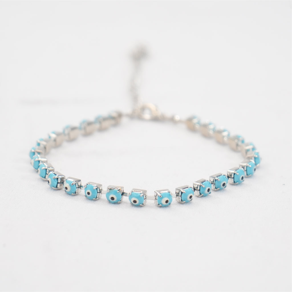 Matte Blue Evil Eye Beaded Summer Anklets - Stylish Protection