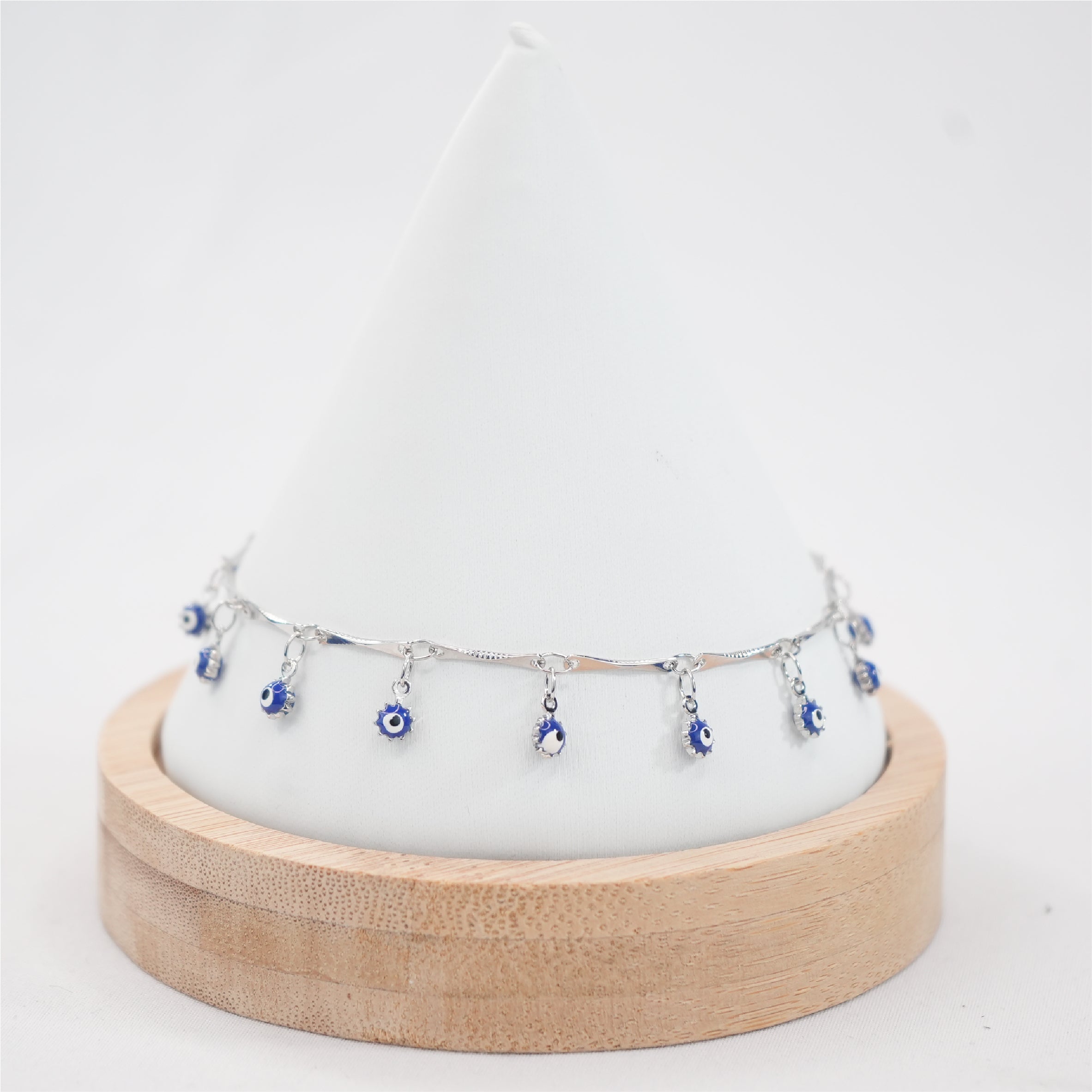 Navy Summer Evil Eye Beaded Anklets: Stylish Protection