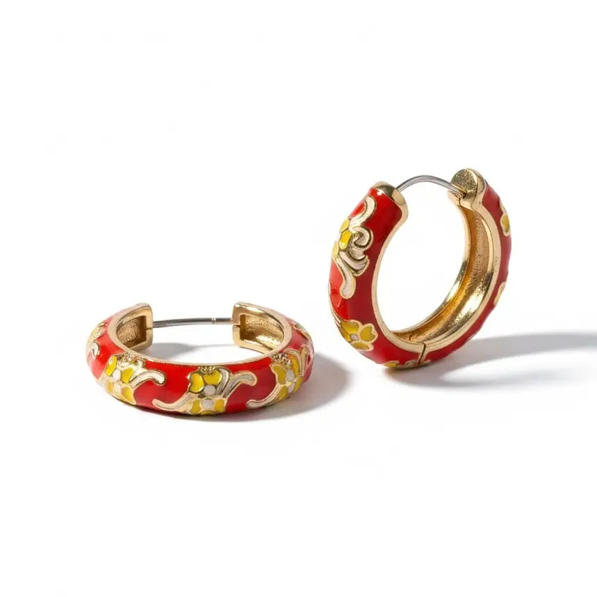 Enamel Hoop Earrings – Assorted Mix