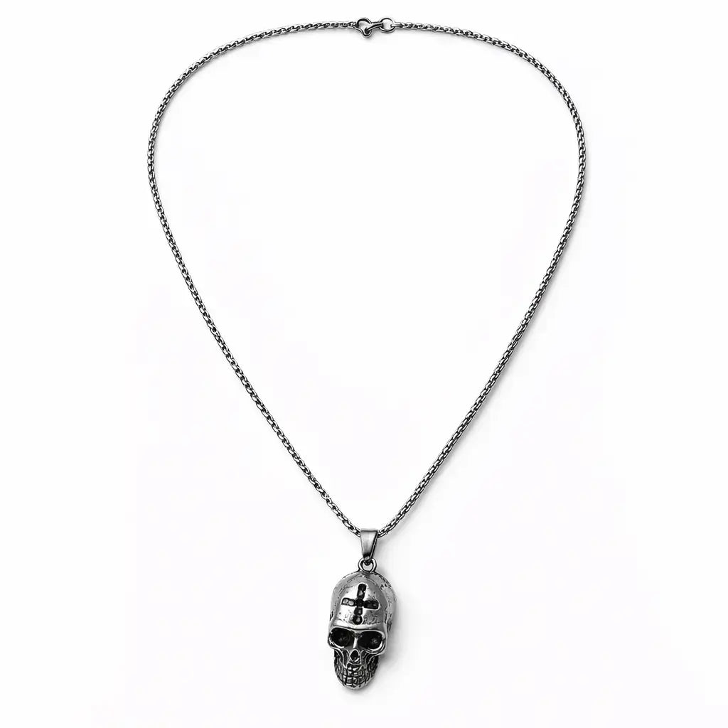 Men’s Stainless Steel Skull & Symbol Necklaces – 5 Bold Designs