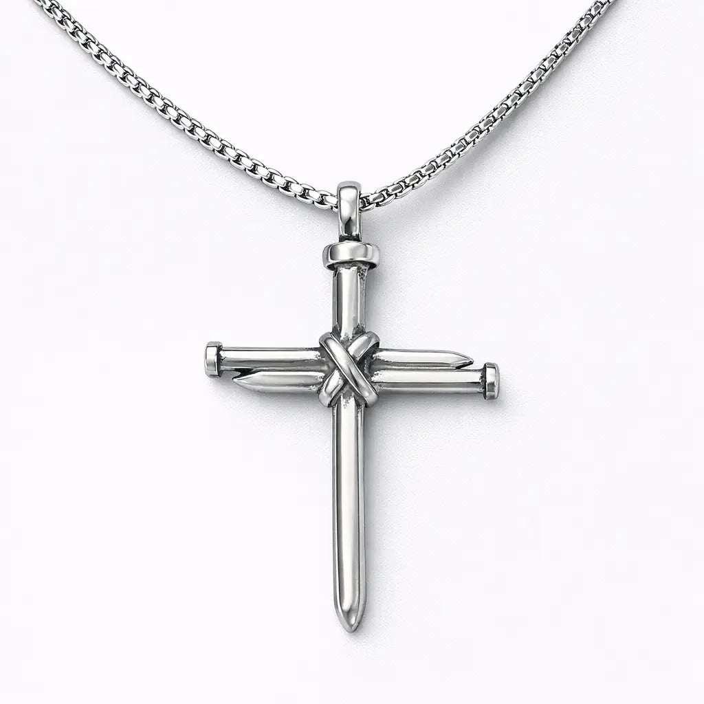 Men’s Stainless Steel Cross Necklace – Minimal & Timeless Design