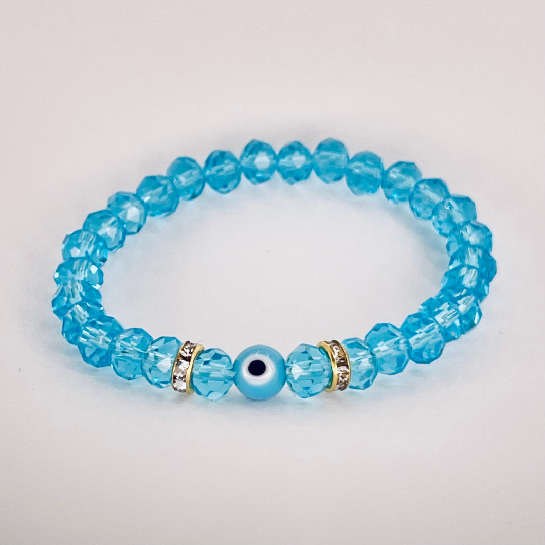 Blue Beaded Evil Eye Kids Bracelet – Protective & Playful 