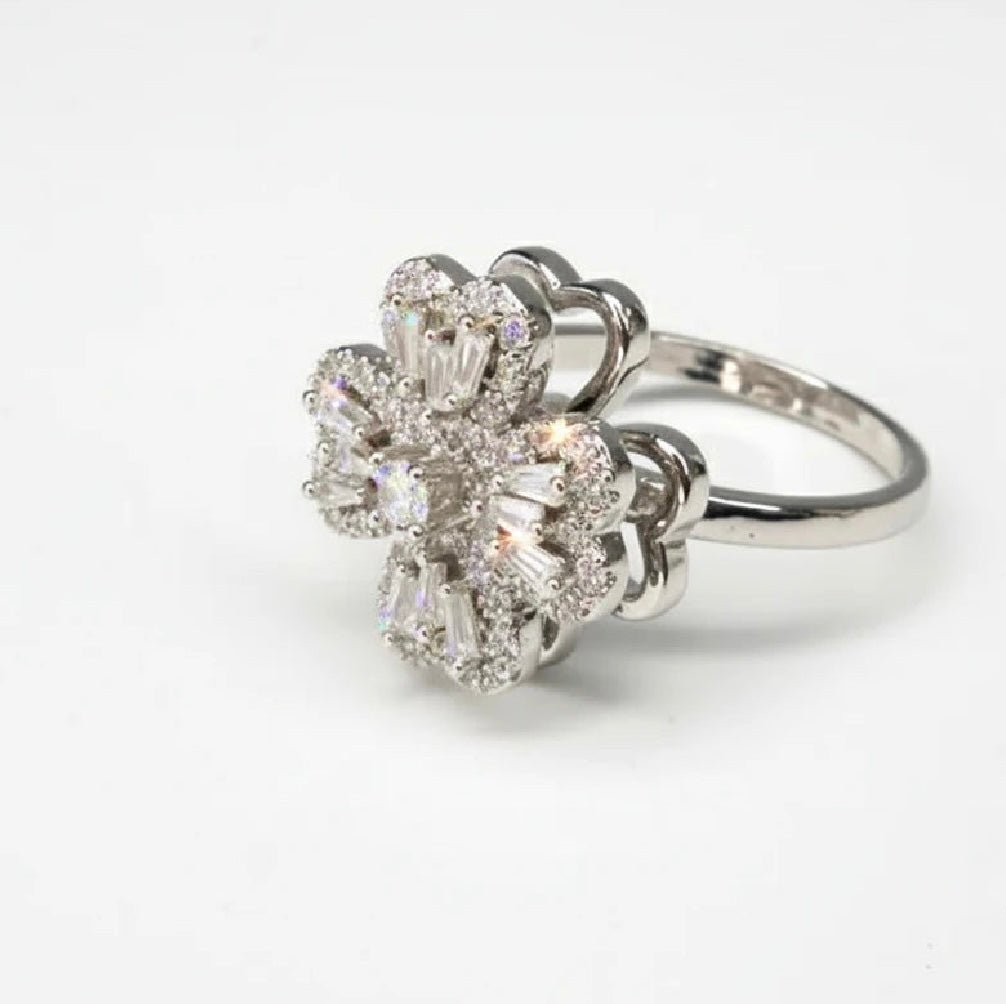 Spinning Flower Stainless Steel Ring | Unique Gift