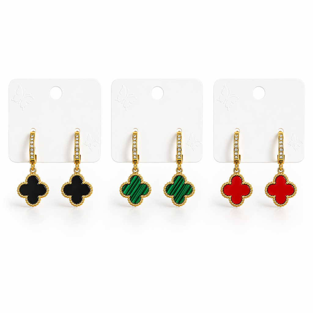 Clover Drop Earrings-Gold Stainless Steel | Best Selling Colors