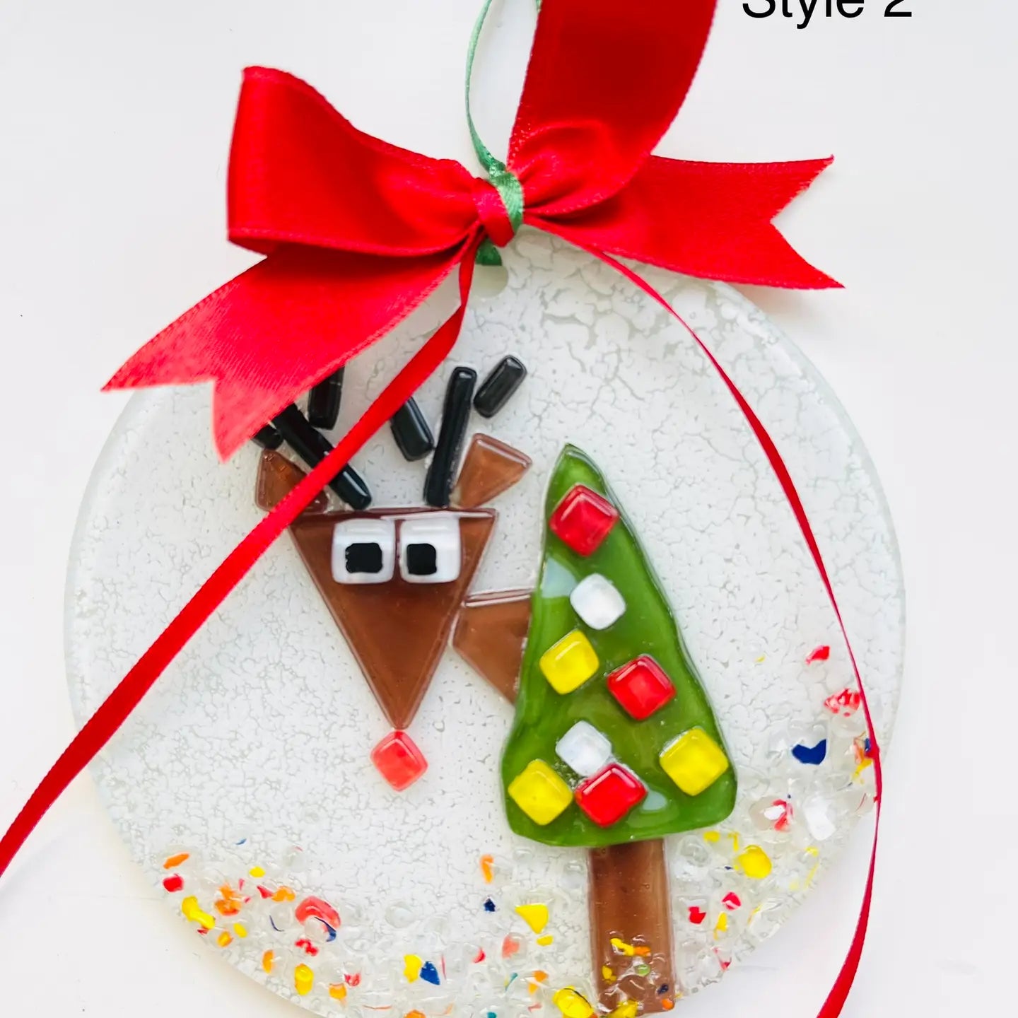 Christmas Round Reindeer Ornament