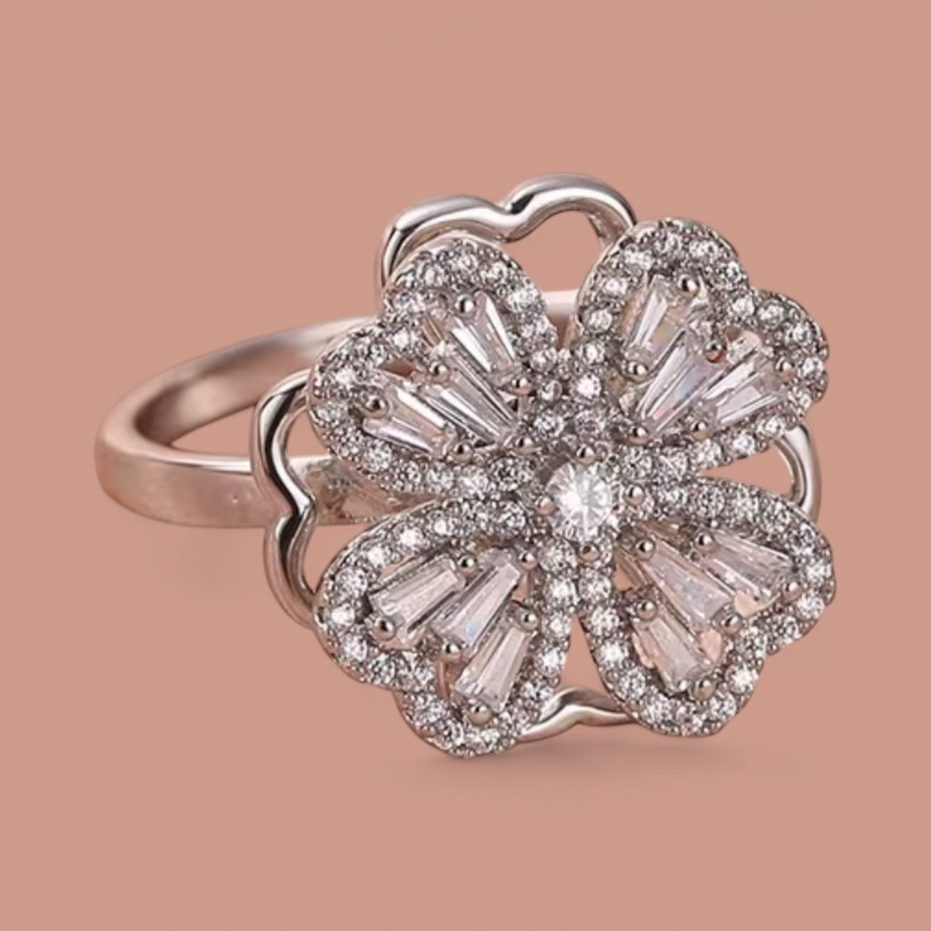 Spinning Flower Stainless Steel Ring | Unique Gift