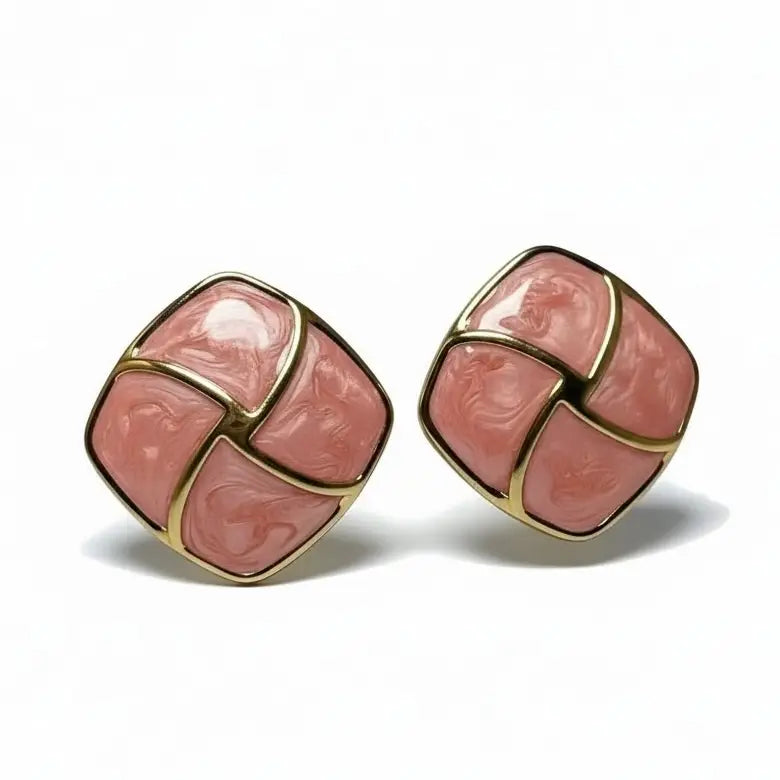 Rectangle Enamel Earrings – 5 Colors